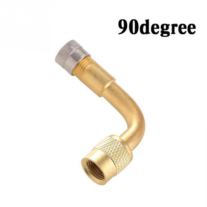 1 PC 45/90/135 Graden Hoek Messing Air Tyre Valve Gouden Verlengstuk Ventiel met Extension adapter voor Auto Vrachtwagen Motorfiets: 90 degree