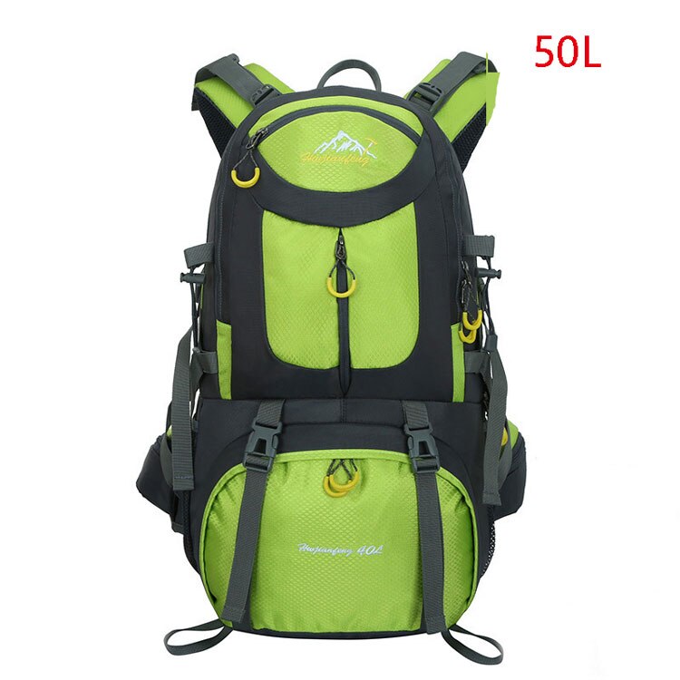 40l & 50l vandtæt klatrerygsæk udendørs sport bjergbestigning rejse camping rejse cykel ride taske trekking rygsæk taske: Grøn 50