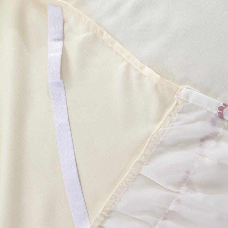 46 Romantic Bloom Pattern Solid Color Bed Skirt Non-slip Dust Ruffle Queen Size Bedspread Bed Skirt #/L