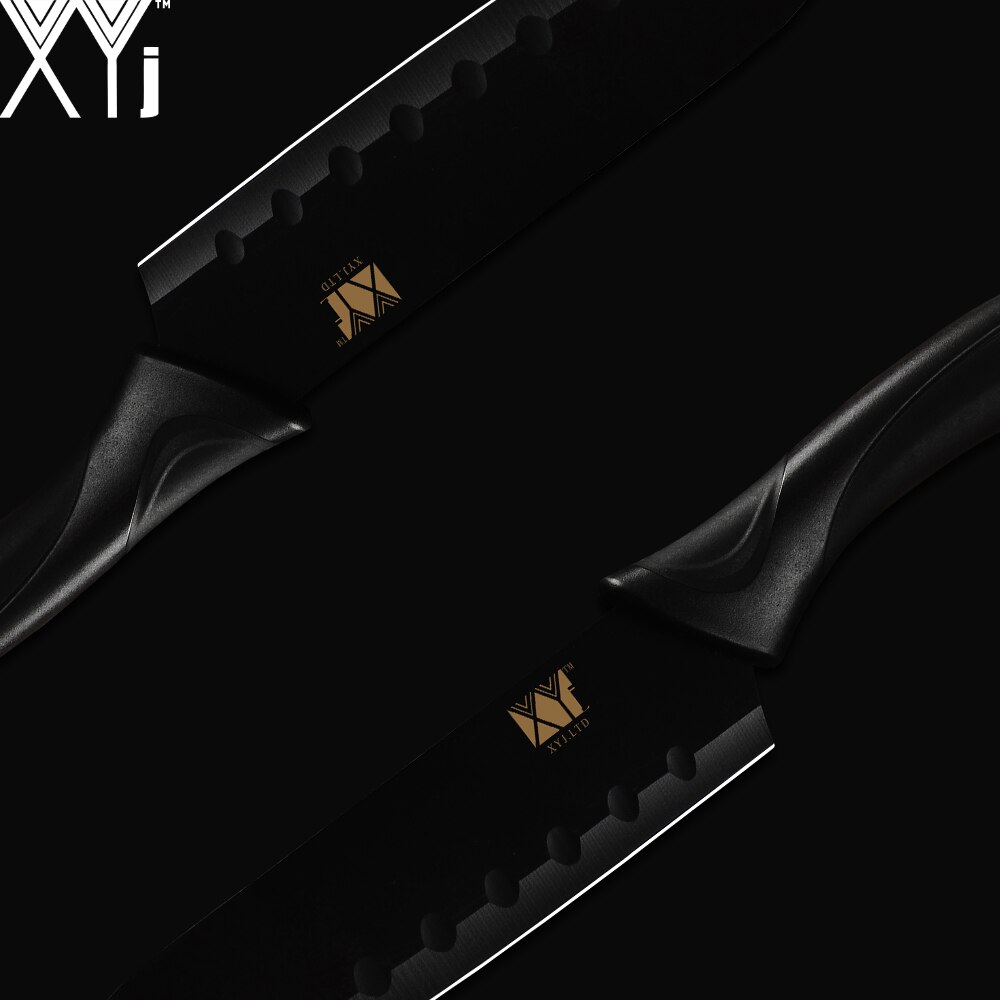 Xyj 6 stk rustfritt stål knivsett 8 '' 7 '' 5 '' 3.5 '' fargerikt skarpt tynt blad komfortabelt håndtak kniver matlaging kjøkken dingser