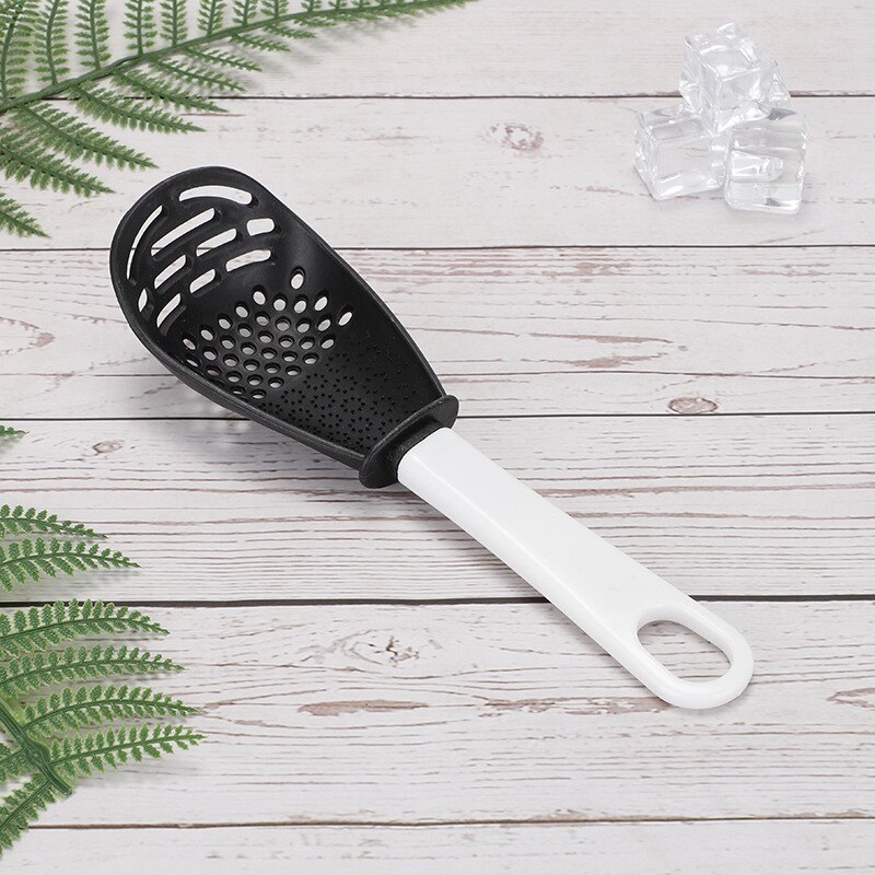 Passoire à filtre multifonction, cuillère à moudre, presse à gingembre et à ail, en Silicone, séparateur d&#39;œufs blancs, 1 pièce: black