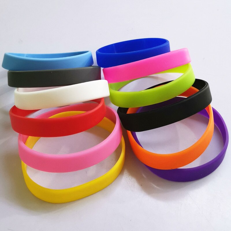 Silicone Rubber Wristband Flexible Wrist Band Cuff Bracelet Sports Casual Band For Anniversary Dating Party TXTB1