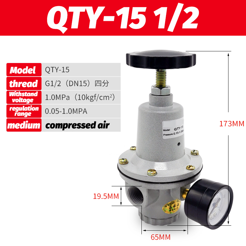 Pneumatische Qtyh Hoge Druk 0 ~ 40 Bar Luchtregelaar Met Meter Poort 1/4 3/8 1/2 2 Inch Bsp 1/2 "Qtyh QTY-08 10 15 20 25 32 40 50: Gras groen