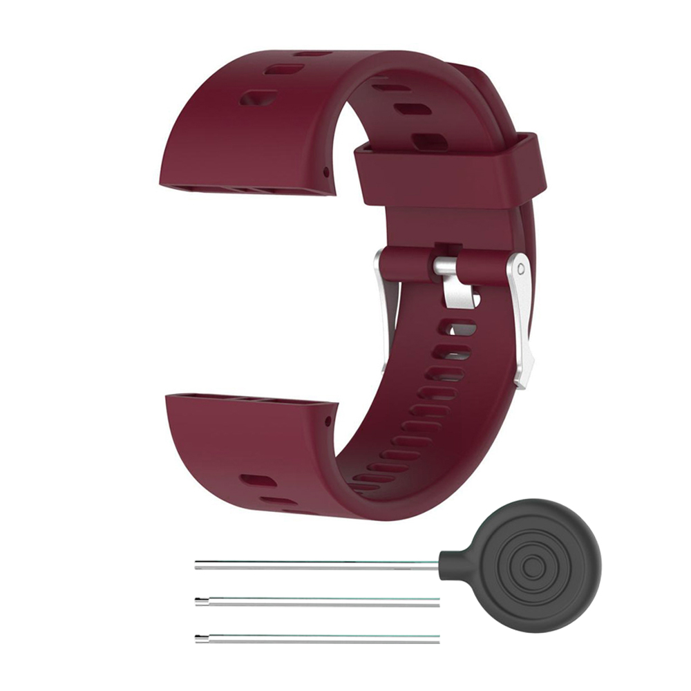 Bracelet en Silicone pour Polar V800 montre intelligente réglage de remplacement Sport bande étanche pour Polar V800 bracelet de montre bracelet: Dark red