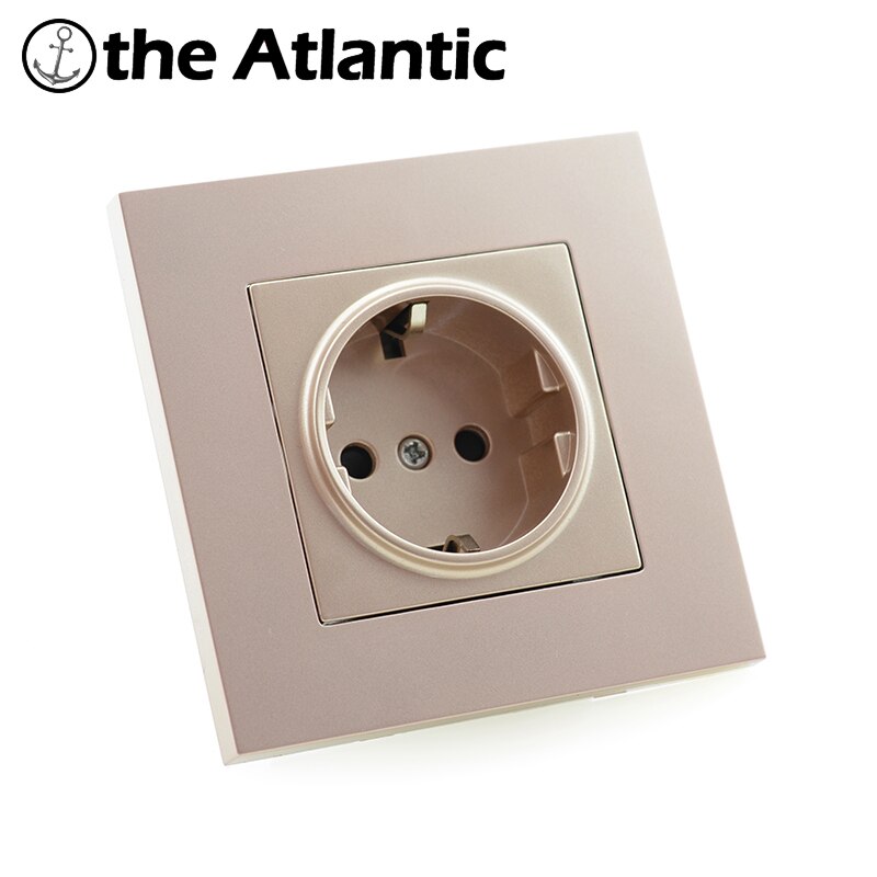 Atlectric 1 2 3 4 Gang ON/OFF EU FR Power Socket Button Power Switch 86 Type Dual Triple Quadruple Socket PC Panel With USB Port