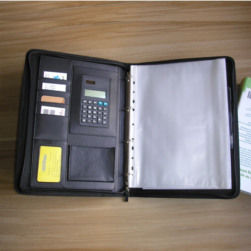 A4 erweitert dateiordner organizer reißverschluss dokumentenmappe für ipad Portfolio padfolio mit notizblock Notizbuch stiftschlaufe Halfter 1311