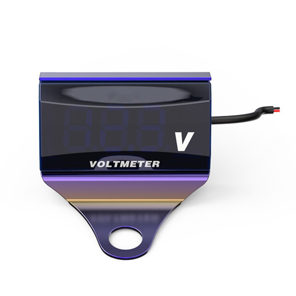 Voltímetro Digital Universal para motocicleta, voltímetro con pantalla LED, resistente al agua, monitor de batería con soporte, DC10-150V