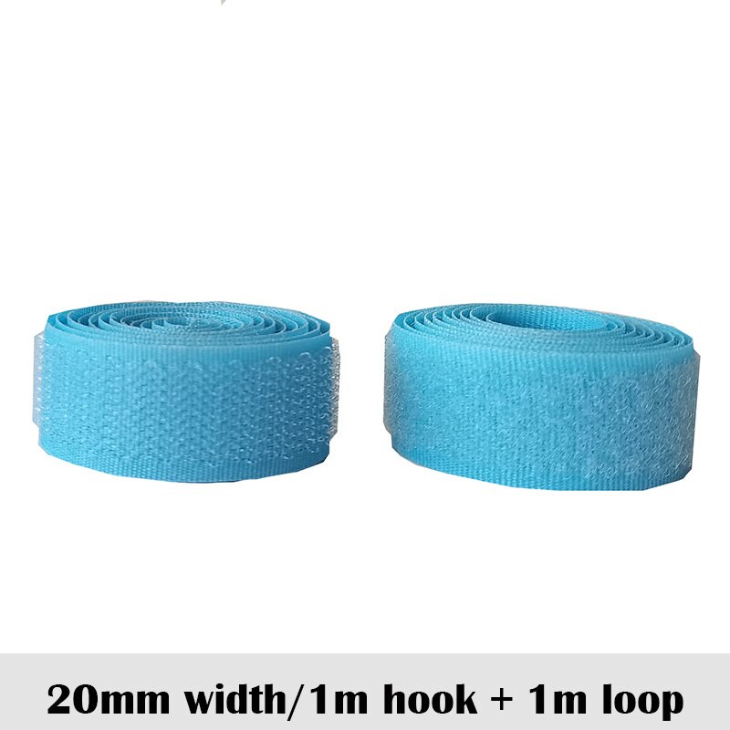 Velcros – bande velcro bleu ciel, 2-10cm de largeur, bande de couture magique, sans adhésif: 20mm width