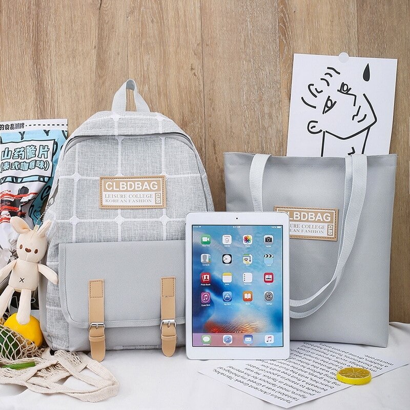3 pièces/ensemble fille collège sac d'école décontracté nouvelles femmes sac à dos rayé livre Packbags pour adolescent voyage épaule sac à dos