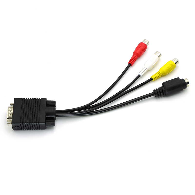 1pz VGA SVGA a S video 3 Convertitore RCA AV TV fuori Cavo Adattatore RCA Connettore Femmina Cavo video per PC computer portatile tenere sotto controllo HDTV