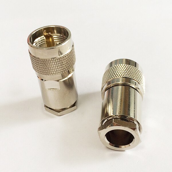 1 pc Novo UHF Plugue Macho Conector Conversor Com Para RG8, RG213, LMR400 Nickelplated Reta Atacado