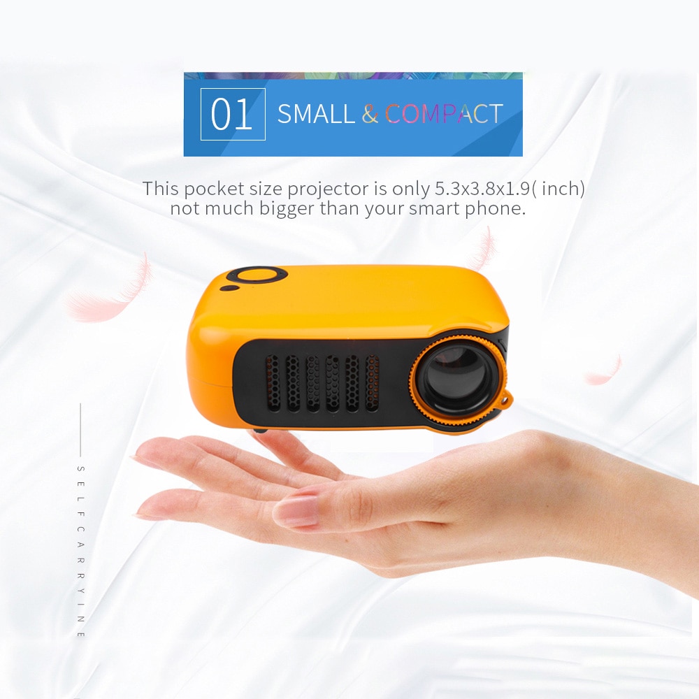 Portable Mini Projector With Tripod 800 Lumens Support 1080P LCD 50000 Hours Lamp Life Home Video Proyector For Chrismas