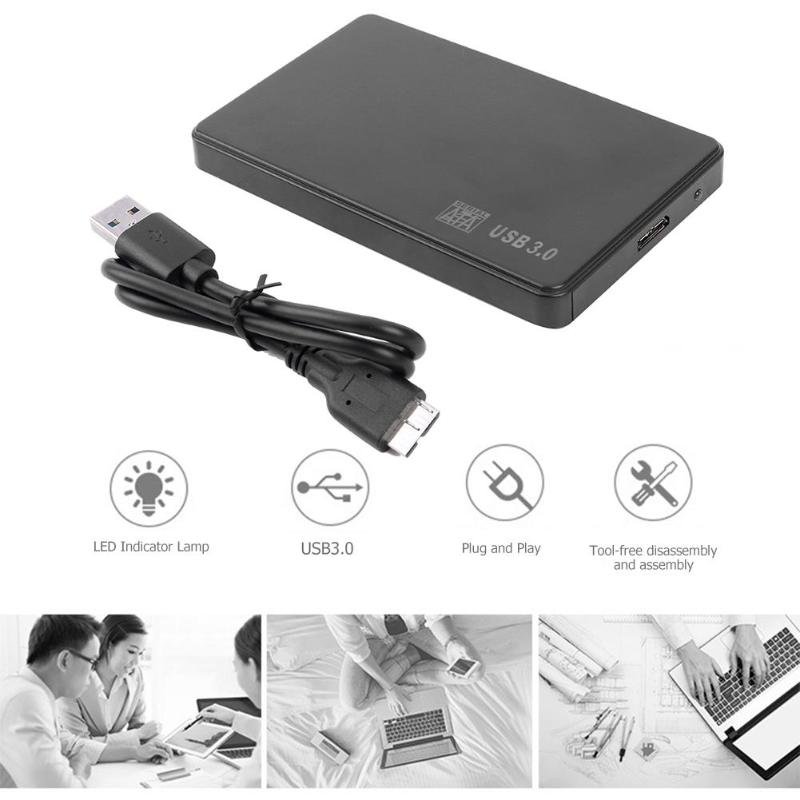 2.5 Inch HDD Case Sata To USB 3.0 Adapter 5 Gbps Box Hard Drive Enclosure Support 2TB HDD Disk for Mac OS WIndows