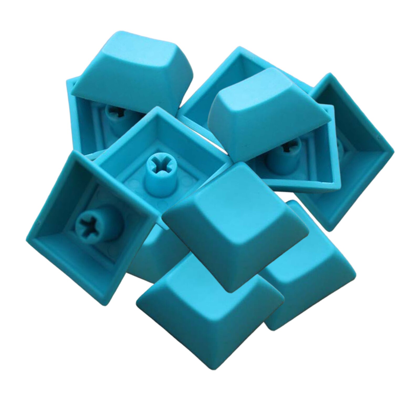9pcs PBT DSA Keycaps Blank for MX Switches Mechanical Keyboard Lake Blue: Lake Blue