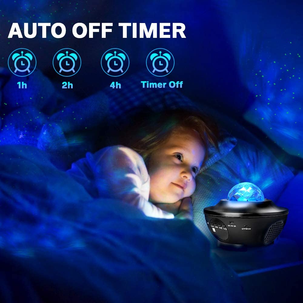 Musik-Spieler mit Bluetooth LED Galaxis Projektor Ozean Welle LED Nacht Licht Fernbedienung Sterne Nacht Rotierenden Licht Luminaria Für Kind