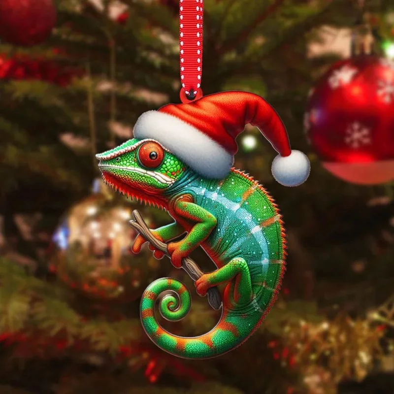 Christmas Tree Pendants Acrylic Cute Squirrel Hanging Ornaments For Wall Xmas Tree Decorations Party Supplies Year: plum