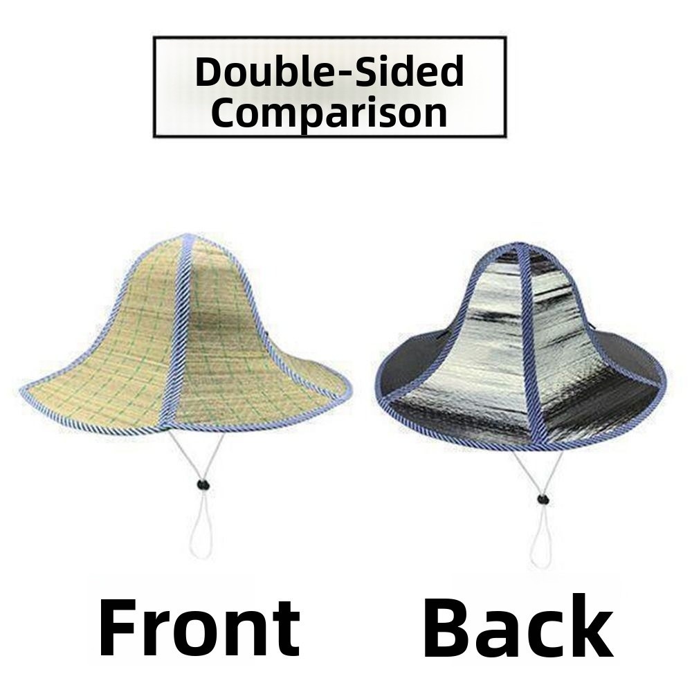 2Stck doppelseitige Faltbare Stroh Sonnenhut Atmungsaktive Einstellbare Angeln Sonnenschirm Kappen Leichte Breite Krempe Hütte Strand