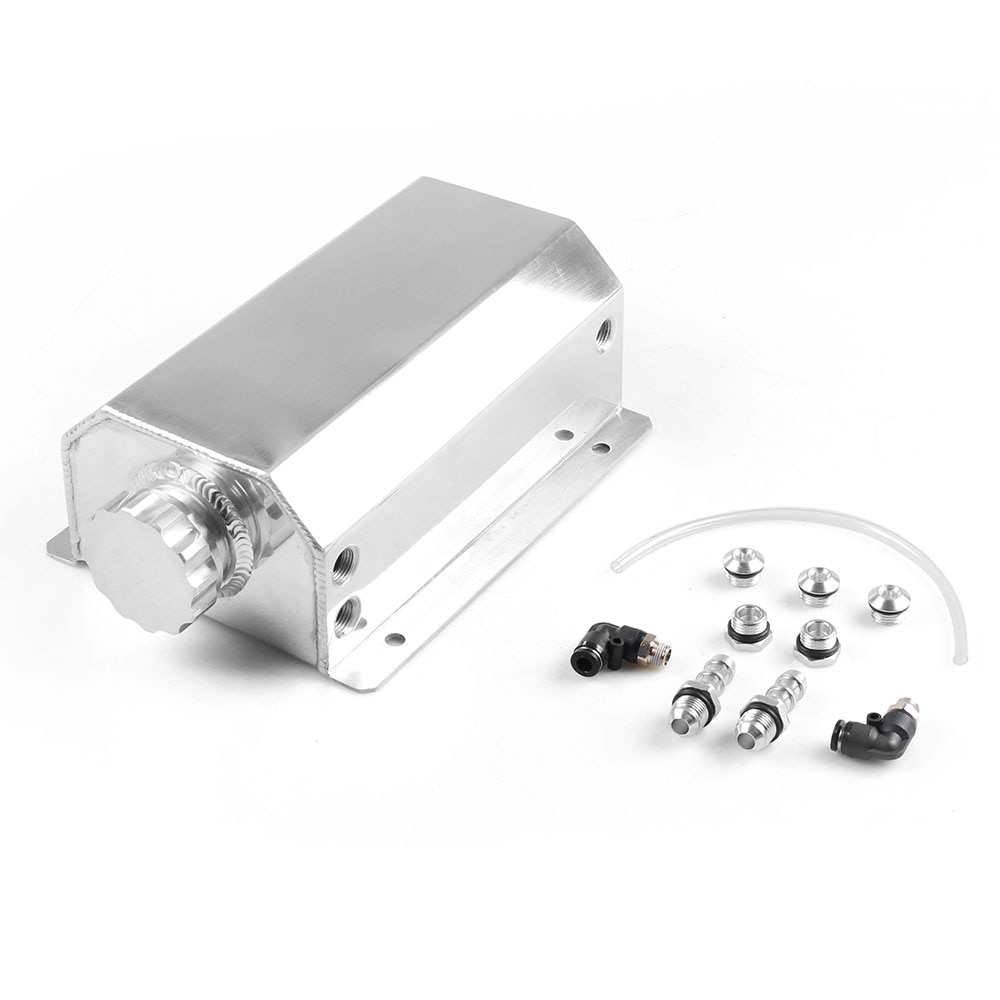 2L Universal Engine Oil Fuel Gas Catch Can Breather Tank Bottle Coolant Radiator Overflow Tank