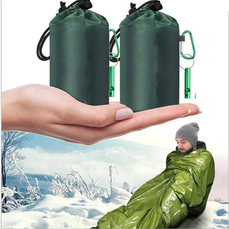 Portátil impermeável Emergency Survival Sleeping Bag, Thermal Bivy Sack, Mylar Blanket, First Aid Rescue Kit, Caminhadas e Camping Gear