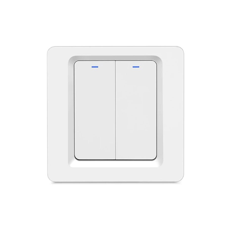 Smart Light Switch No Neutral Wire 2.4GHz WiFi 1/2/3 Gang Switch Work with Alexa and Google Home,No Hub Required APP Smart Life: 2 gang