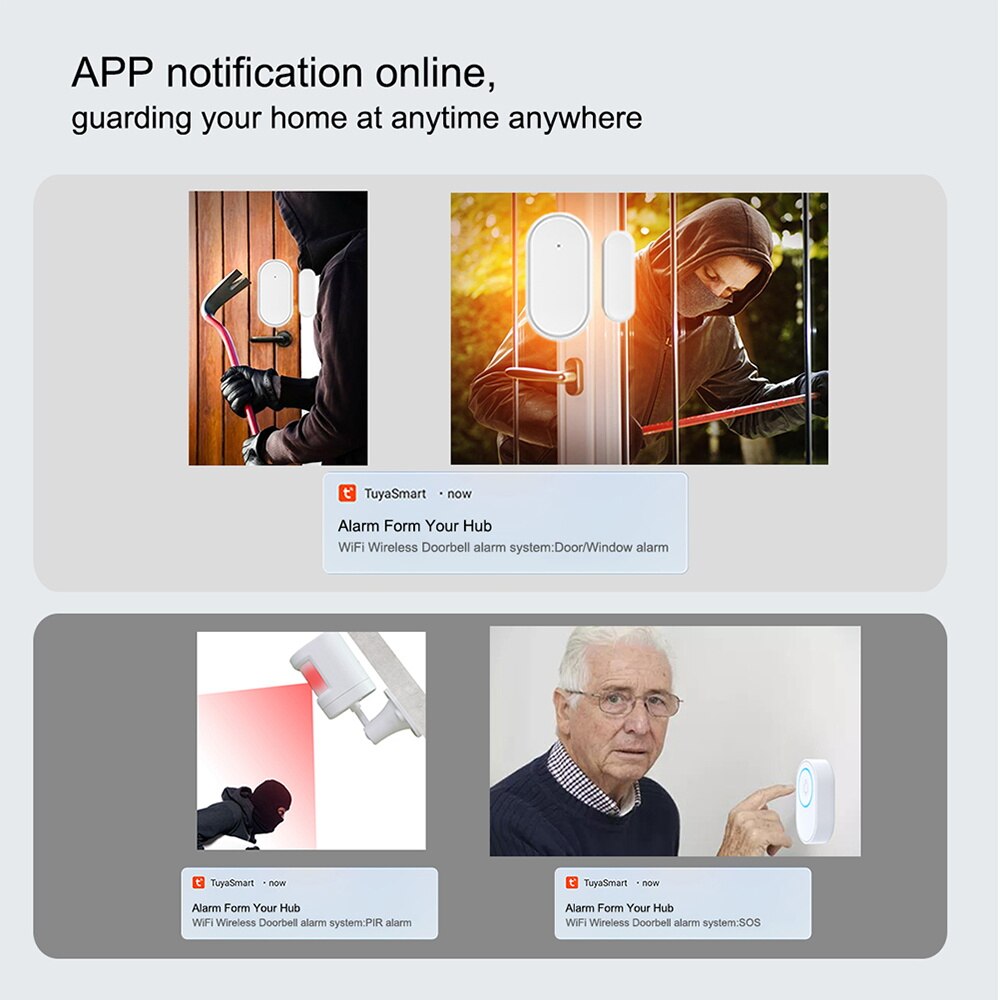 Tuya Smart Outdoor Wireless Doorbell Call Intercom for Apartments Wifi Door Bell Ring Alarm for Home Security With 58 Ringtones