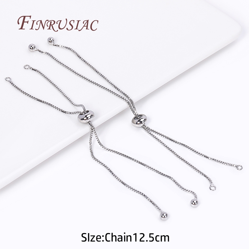 Componente de pulsera de cadena de caja chapada en oro de 18 quilates con cuentas de inserción de silicona para collar DIY, accesorios para hacer joyas al por mayor: M / Azul