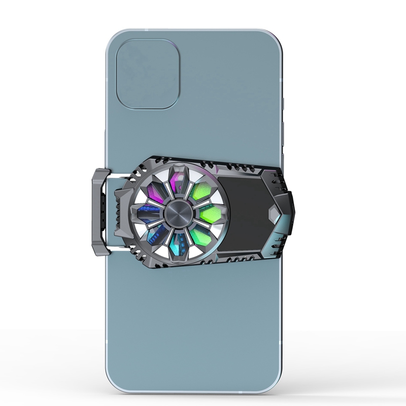 Mobile Phone Radiator Cooling Fan With Temperature Display Suitable For 4.7 To 7.5 Inches Ios/Android Live Video