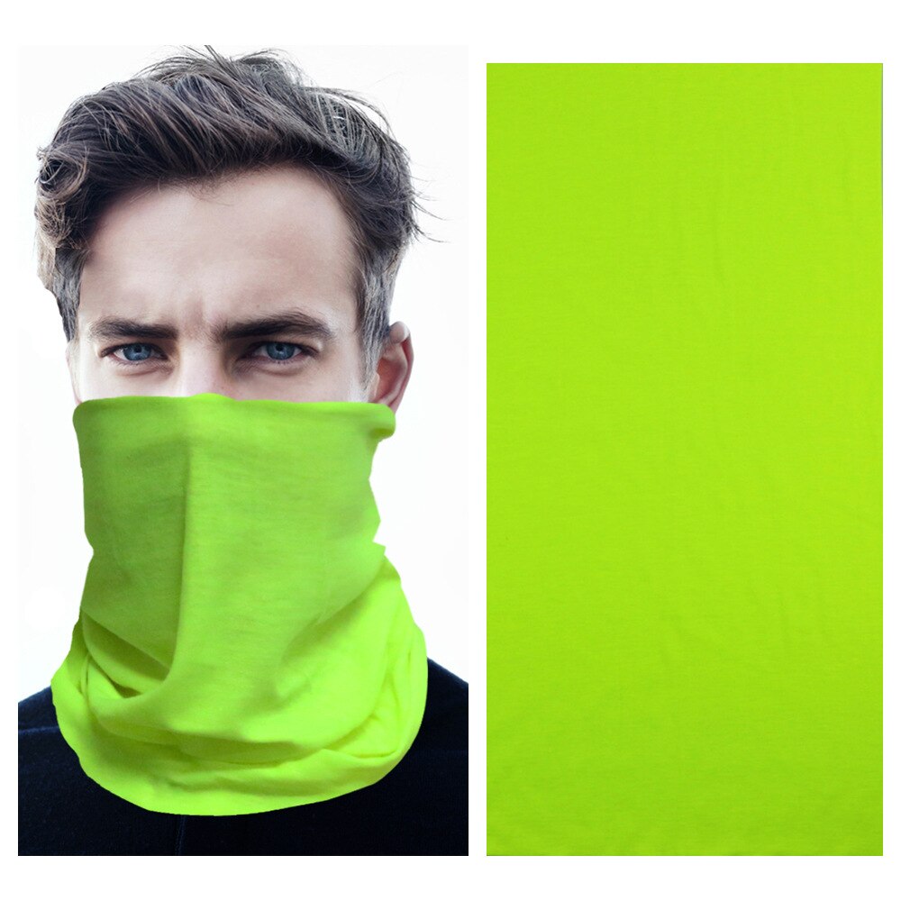 Solid Bandana Scarf Headband Hiphop Hijab Seamless Tubular Soft Multi Functional Magic Bandanas Tube Ring Scarf: S012 Yellow green