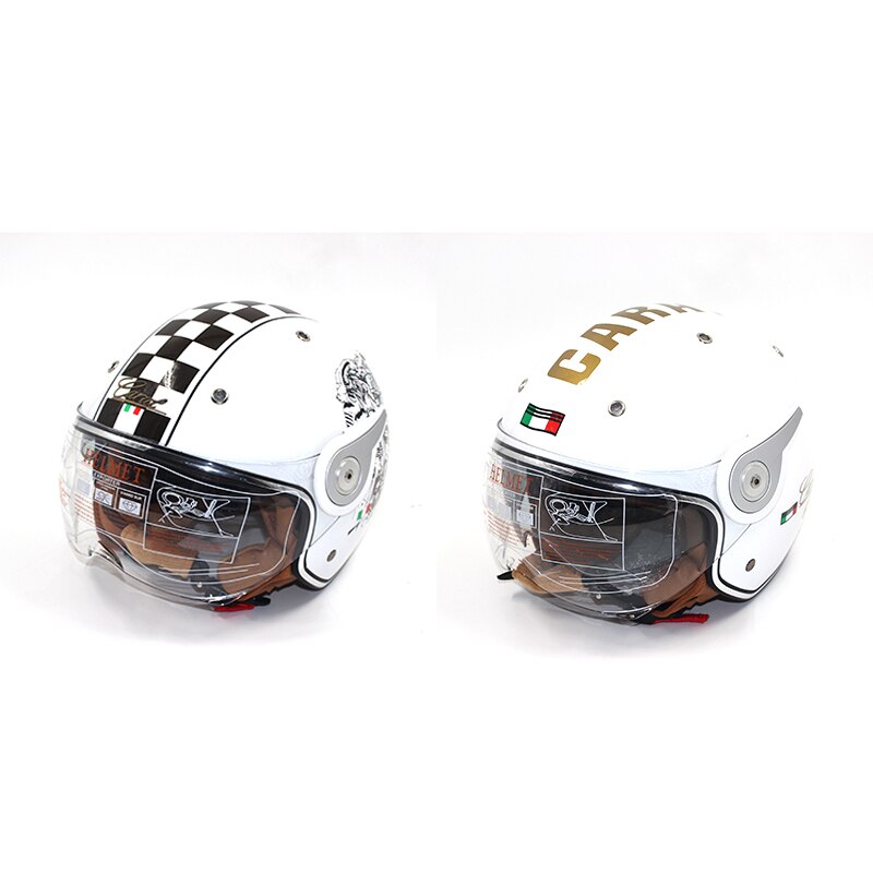 Ibk Motorhelmen Elektrische Fiets Scooter Casco Casque Unisex 3/4 Gezicht Anti-Uv Open Gezicht Dual Lens Vier Seizoen Helm