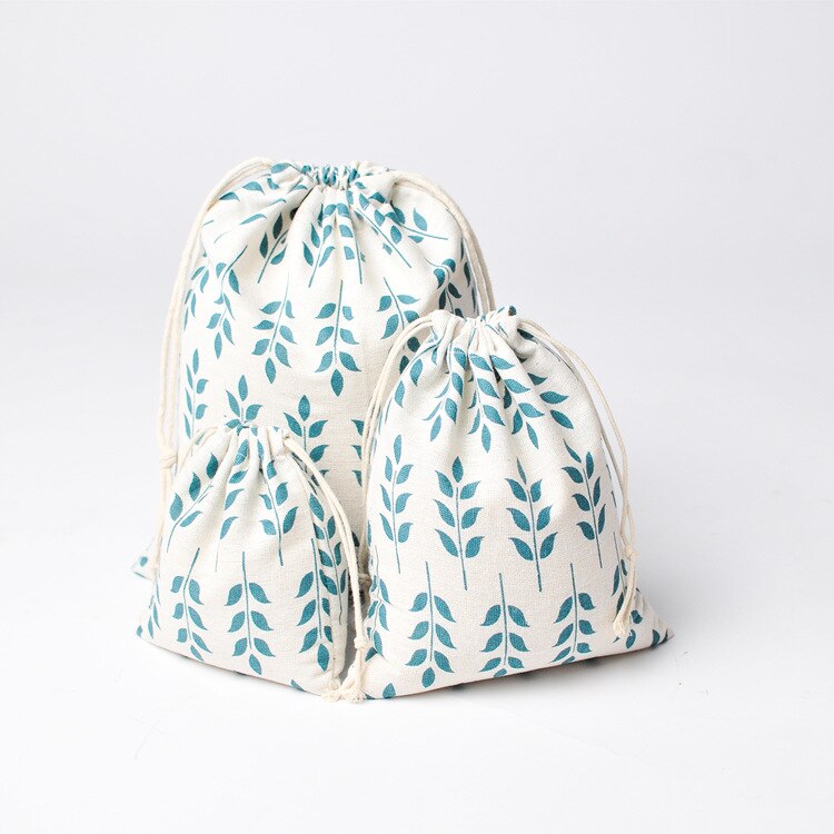 ETya réutilisable Eco coton cordon sac à provisions impression de fleurs femmes hommes voyage Shopper épicerie fourre-tout sacs de rangement pochette: d / S