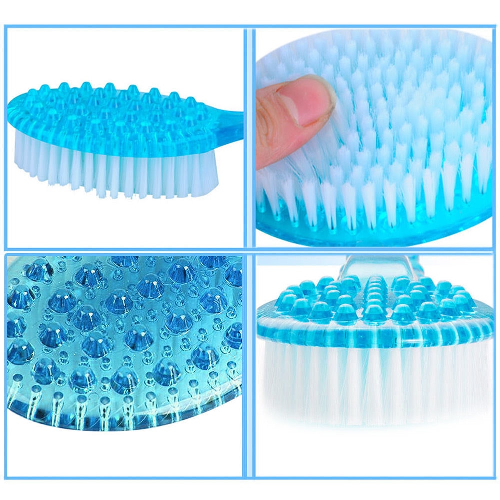 Long Handled Plastic bathroom Body Bath Shower Back Brush Scrubber Skin Cleaning Massager Tail lanyard Home#