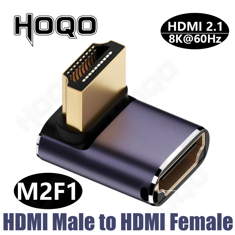 HDMI 90-Grad-Adapter, 8 K, 4 K, 270 Grad, HDMI-Adapter, Stecker auf Stecker/Buchse auf Buchse, nach unten rechts, linker Winkel, Keystone, klein, digital: green