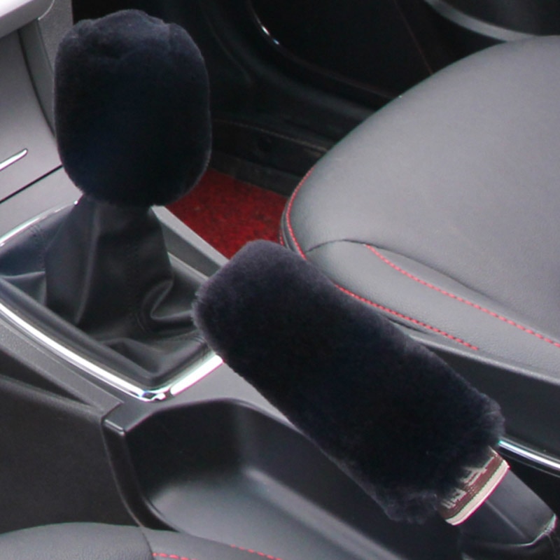 Winter plush fur car hand brake cover shift knob cover for Hyundai ix35 iX45 iX25 i20 i30 Sonata,Verna,Solaris,Elantra,Accent
