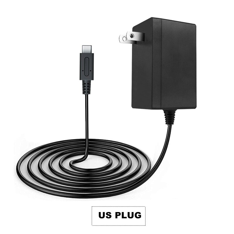 Sapo de dados ue/eua plug adaptador ac carregador para nintend interruptor oled viagem casa carregamento usb tipo c fonte alimentação para nintend interruptor: US PLUG