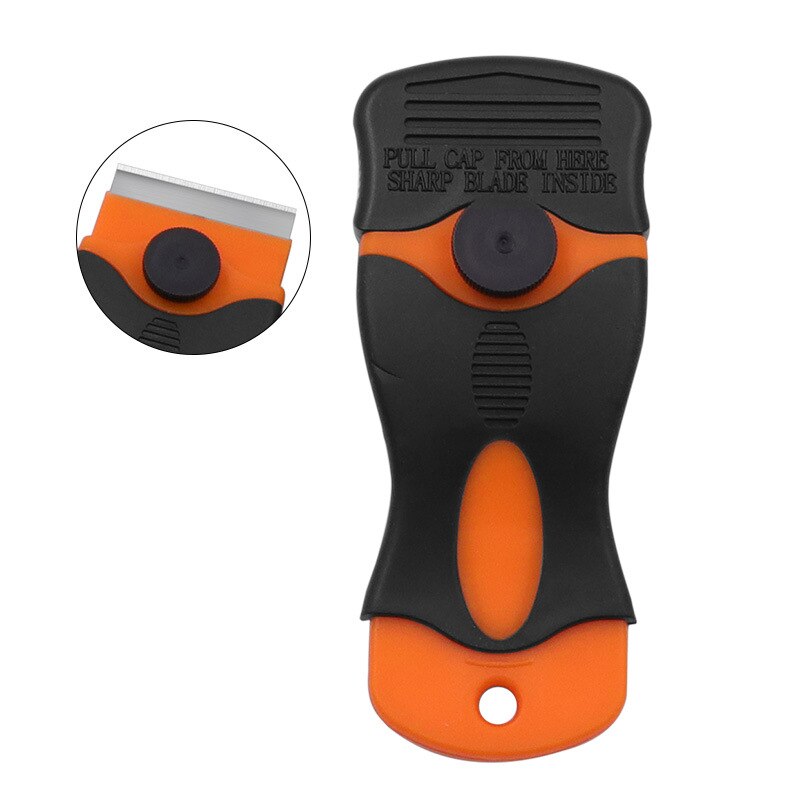 Glue Removal Blade Glass Oven Razor Scraper Plastic Handle Razor Scraper Spatula Car Film Tool Window Cleaning Blade Scraper: Orange black
