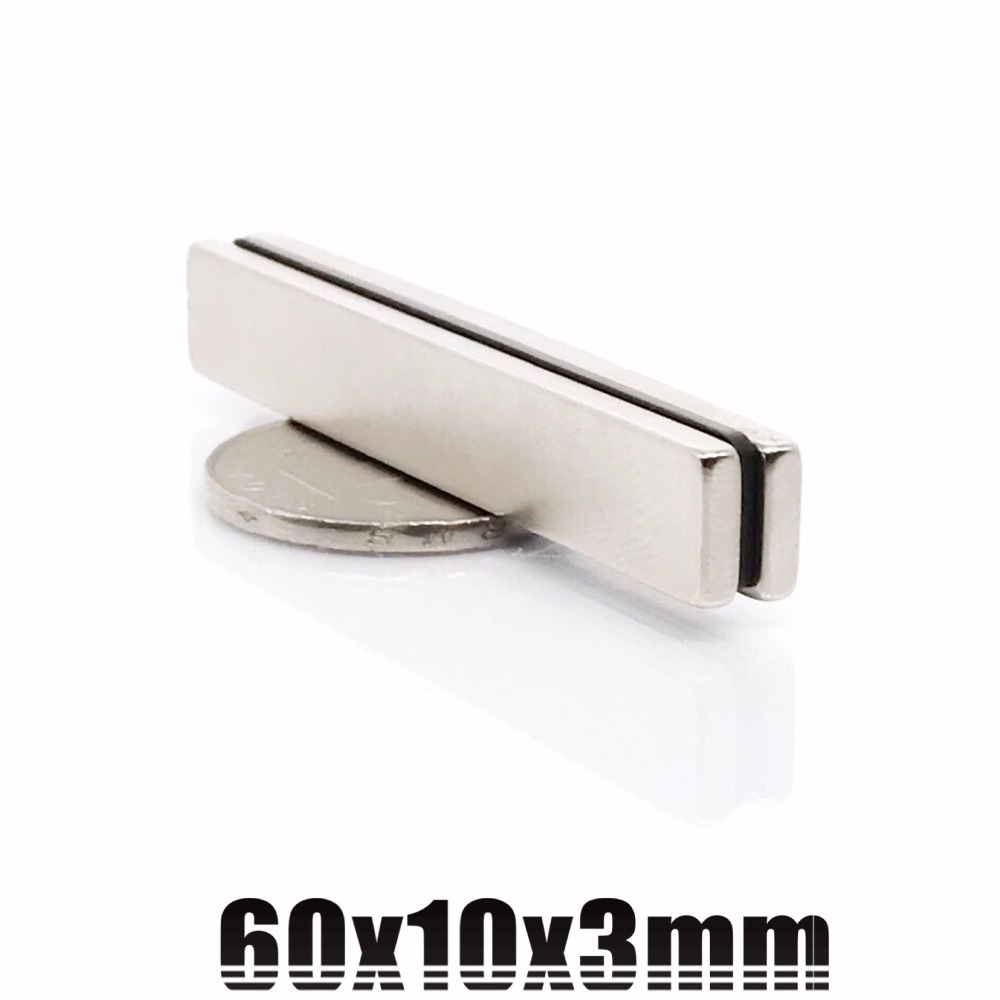 N35 10 STUKS 60mm X 10mm X 3mm Cuboid Zeldzame Aarde Grote Neodymium Blok Magneet 60X10X3 Grade 60*10*3