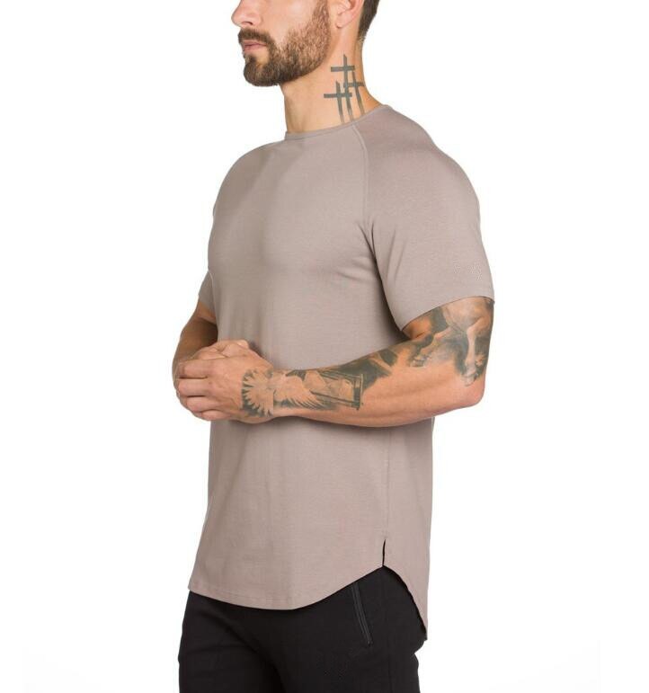 Muscleguy t-shirt long pour homme, Hip Hop, gym, Extra Long, musculation et Fitness: Kaki / L