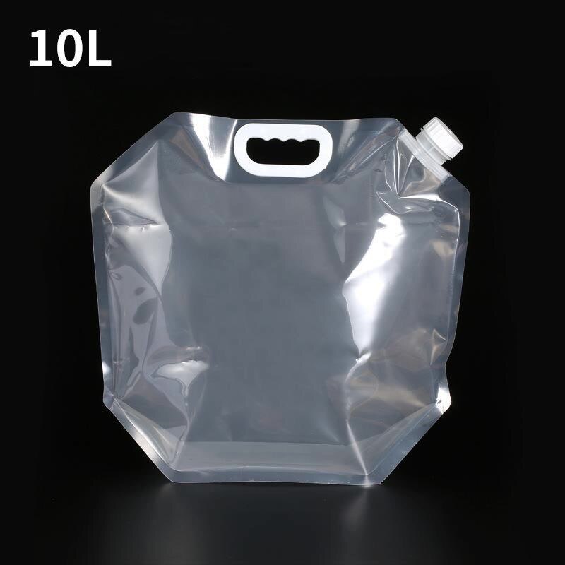 Bolsas de agua plegables para exteriores, contenedor portátil de 3L, 5l10l, para acampar, Picnic, barbacoa, Coche: 10L White