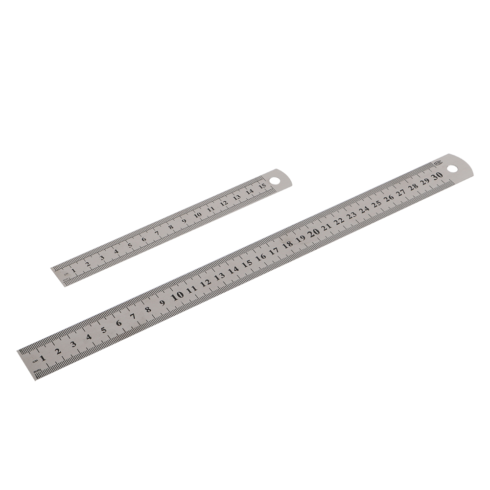 1 Pc Stainless Steel Double Side Straight Ruler 15cm/6 inch 30cm/12 inch Metric Ruler Stationery Supplies