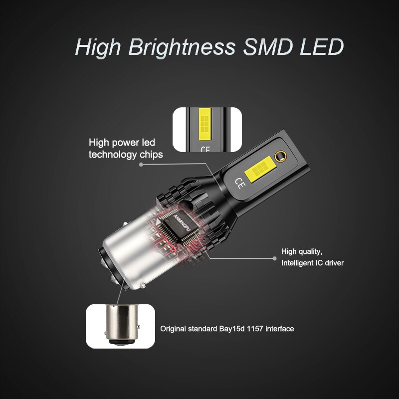 Nlpearl 1x lámpara de señal P21/5w Bay15d 1157 bombilla Led 3570 SMD P21w Led 1156 Ba15s Bau15s Py21w luz de freno de señal de giro de coche 12-24V