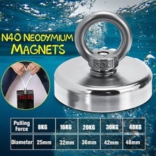 8-400Kg Super Sterke Magneet Salvage Pot Vissen Haak Magneten Diepzee Houder Pot Magneet Sterkste Permanente Magneet met 10M Touw