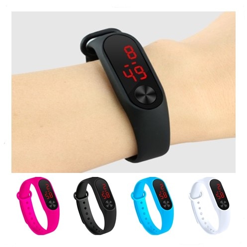 Vier Kleuren Kinderen Digitale Horloge Led Sport Horloge Casual Silicone Voor Kids Horloges Horloge Armband