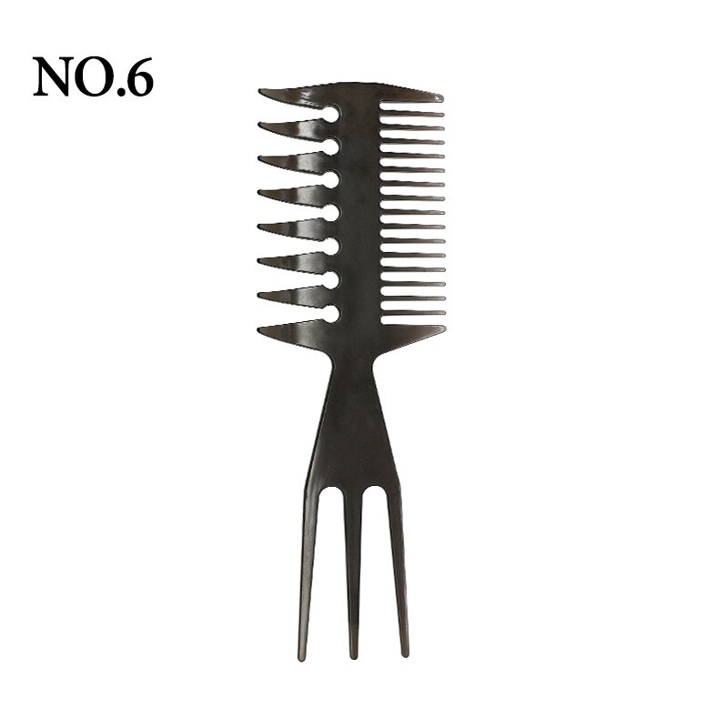 Peine de cabeza de aceite Vintage para hombre, cepillo de pelo, diente ancho peine tenedor, peine trasero, herramientas de estilismo para hombre, accesorio de peinado de peluquero: 06