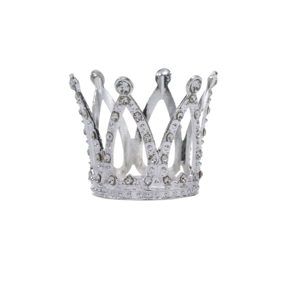 Party Supplies Metal Mini Crown Cake Topper Romantic Heart Crystal Rhinestone Tiara Cute DIY Cake Decoration Wedding