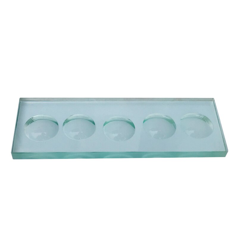Tobogán de microscopio biológico de cristal, 5mm de grosor, 5 tobogán redondo cóncavo en blanco para investigación biológica, detección de líquidos, 1 unidad