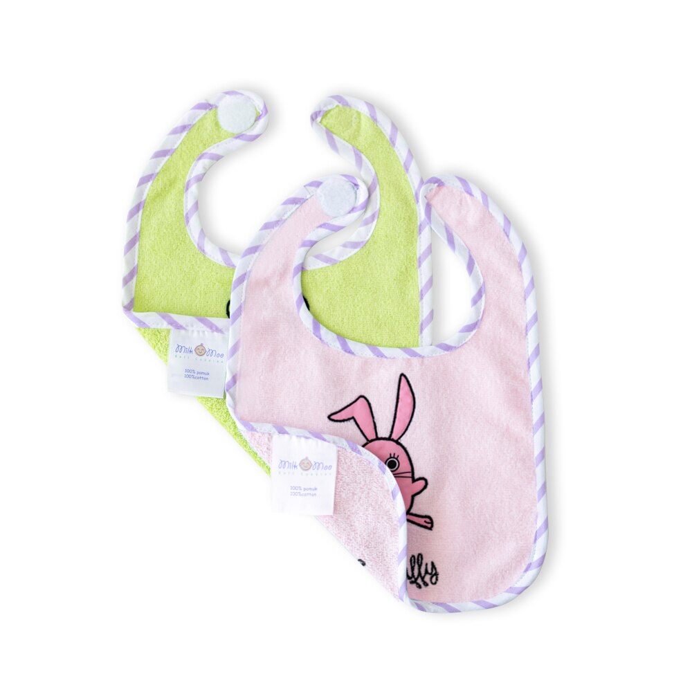 Milk & Moo Chancin Rabbit & Cacha Frog Set of 2 Baby Muslin Bibs