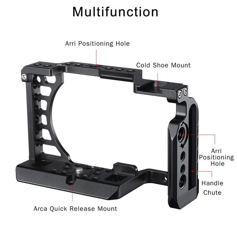 IG-photographie caméra Cage Film vidéo Film faisant stabilisateur 1/4 pouces vis froid chaussure montage pour Sony A6500/A6400/A6300/A6100 Ca