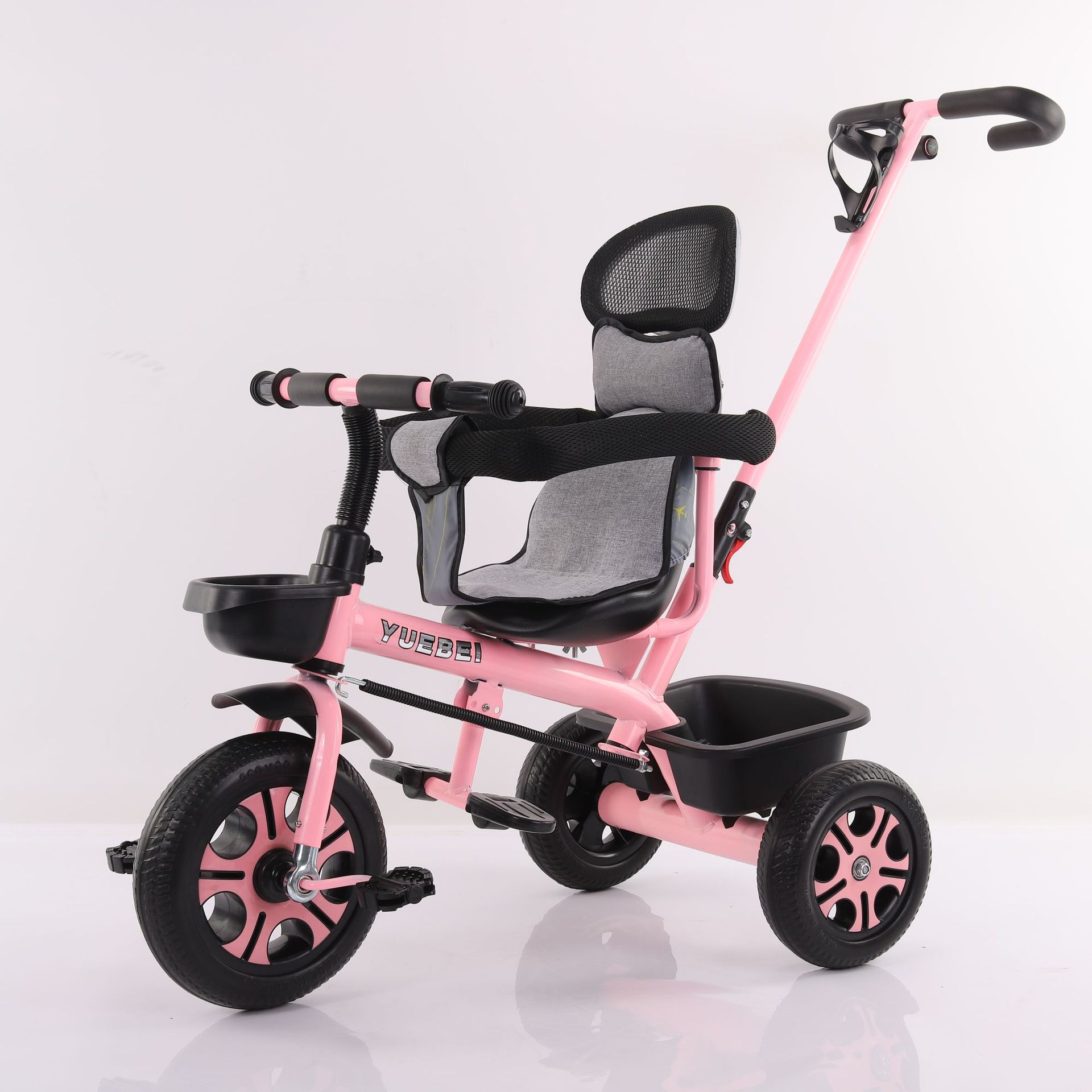 Baby stroller children's tricycle baby bicycle baby trolley 1-3-5 children's tricycle: Pink