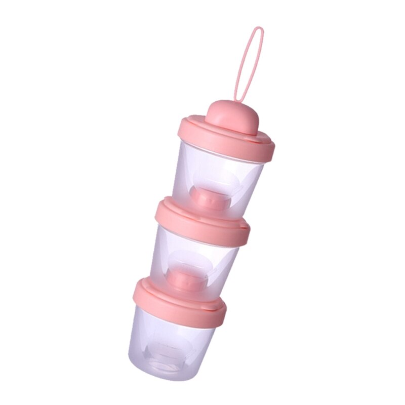 60ml/120ml Milk Powder Storage Box 3 Layers Baby Formula Dispenser Infant Essential Cereal Snacks Container for Toddle: pink-120ml