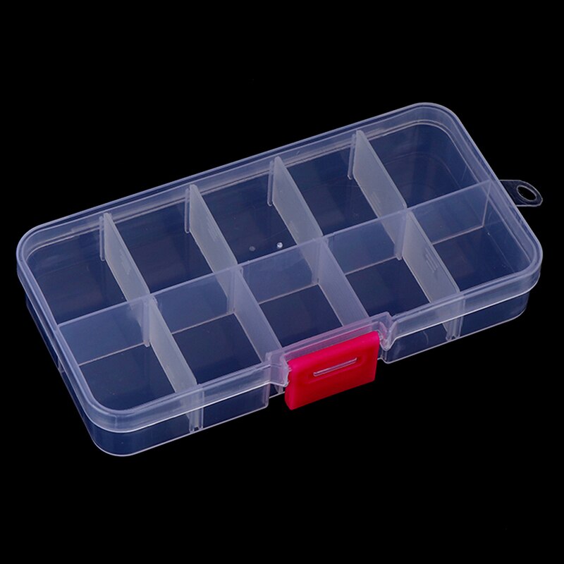1PC 10 Compartments Clear Plastic Storage Box Jewelry Screw Organizer Container